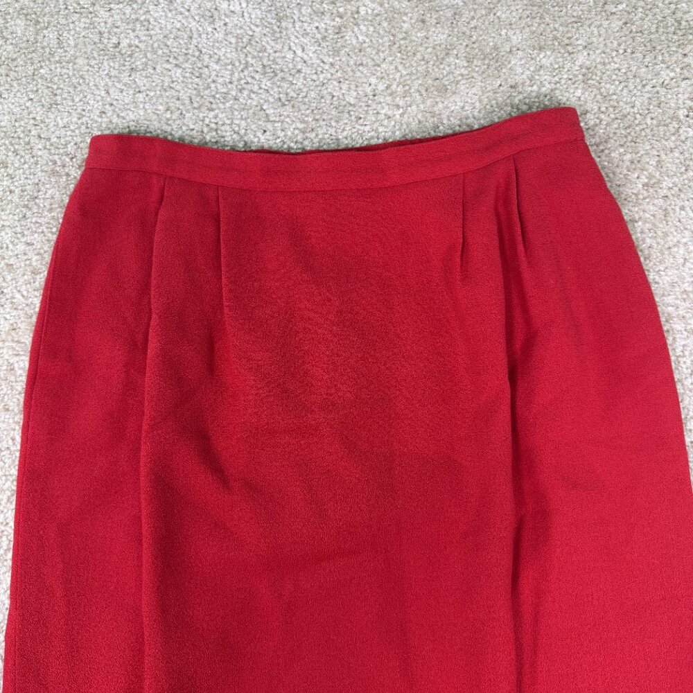 Vintage Bretton Place USA Made 100% Wool Skirt Women’s Sz 14 30x29 Red E677 - Picture 2 of 11